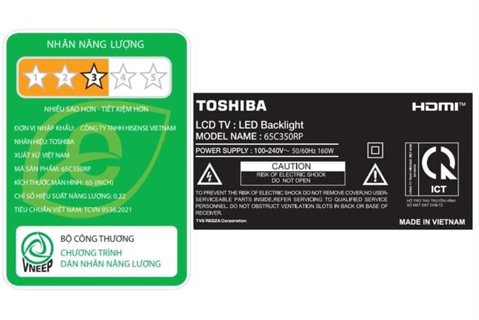 Smart Tivi Toshiba AI 4K 65 inch 65C350RP